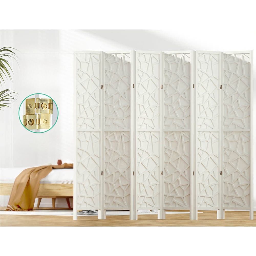 Room Divider Screen Privacy Wood Dividers Stand 6 Panel White