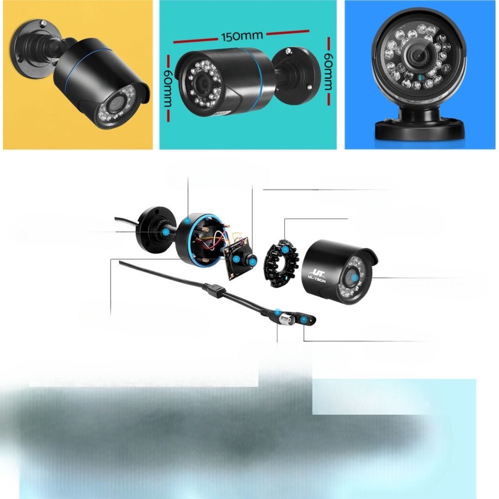 CCTV Camera Home Security System Outdoor 1080P 8CH DVR 4TB Hard Drive