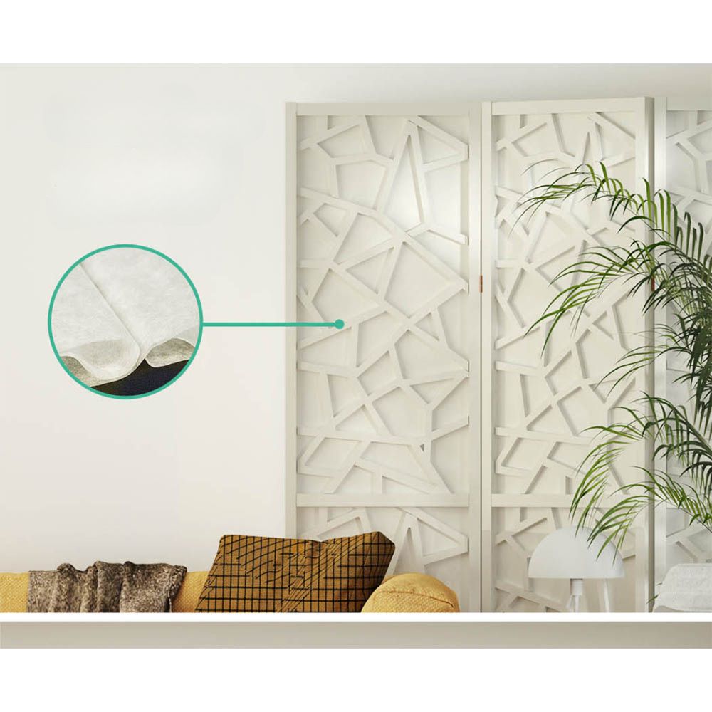 Room Divider Screen Privacy Wood Dividers Stand 4 Panel White