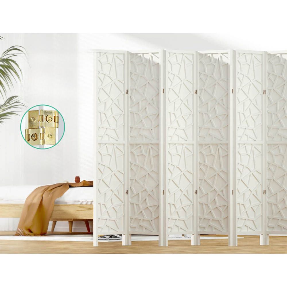 Room Divider Screen Privacy Wood Dividers Stand 8 Panel White