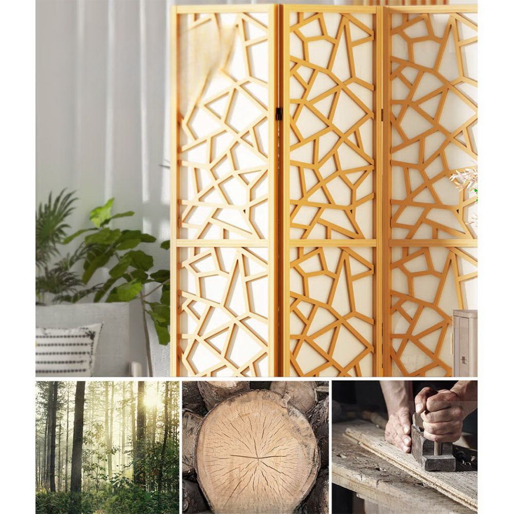 Room Divider Screen Privacy Wood Dividers Stand 8 Panel Natural