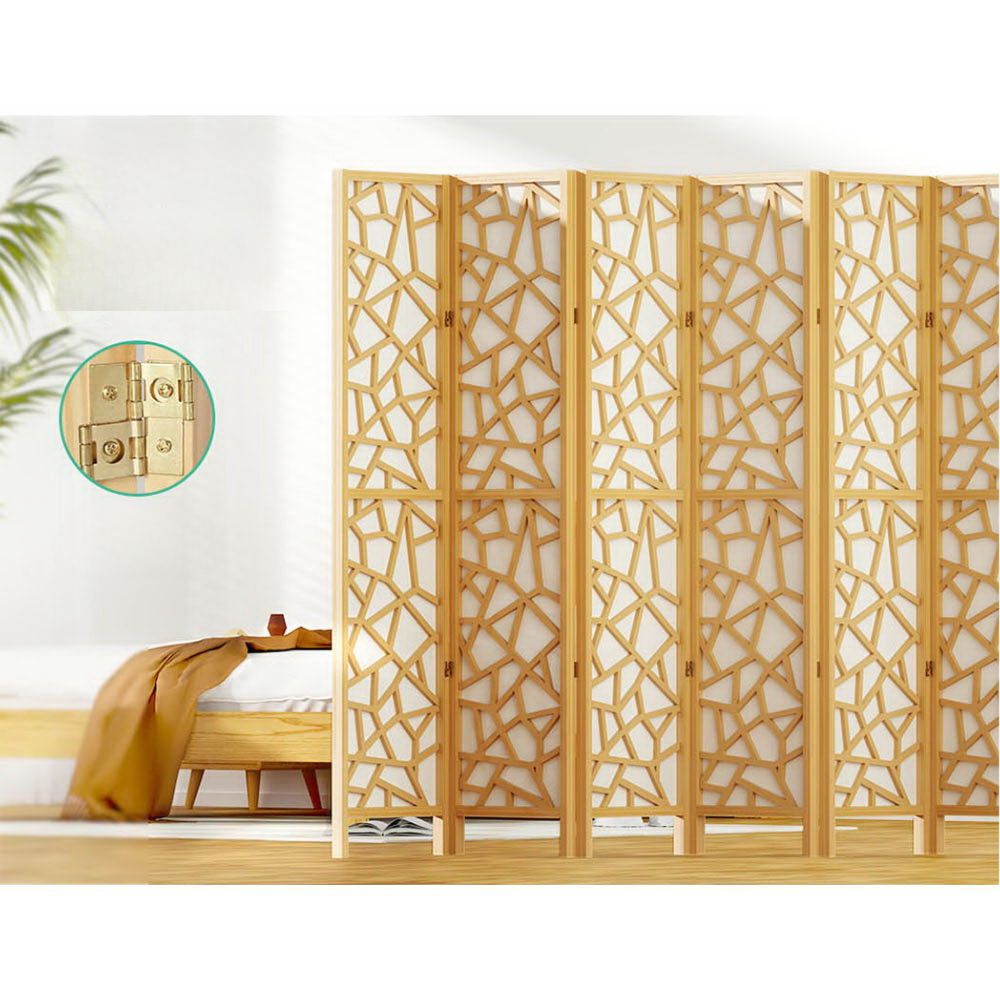 Room Divider Screen Privacy Wood Dividers Stand 8 Panel Natural