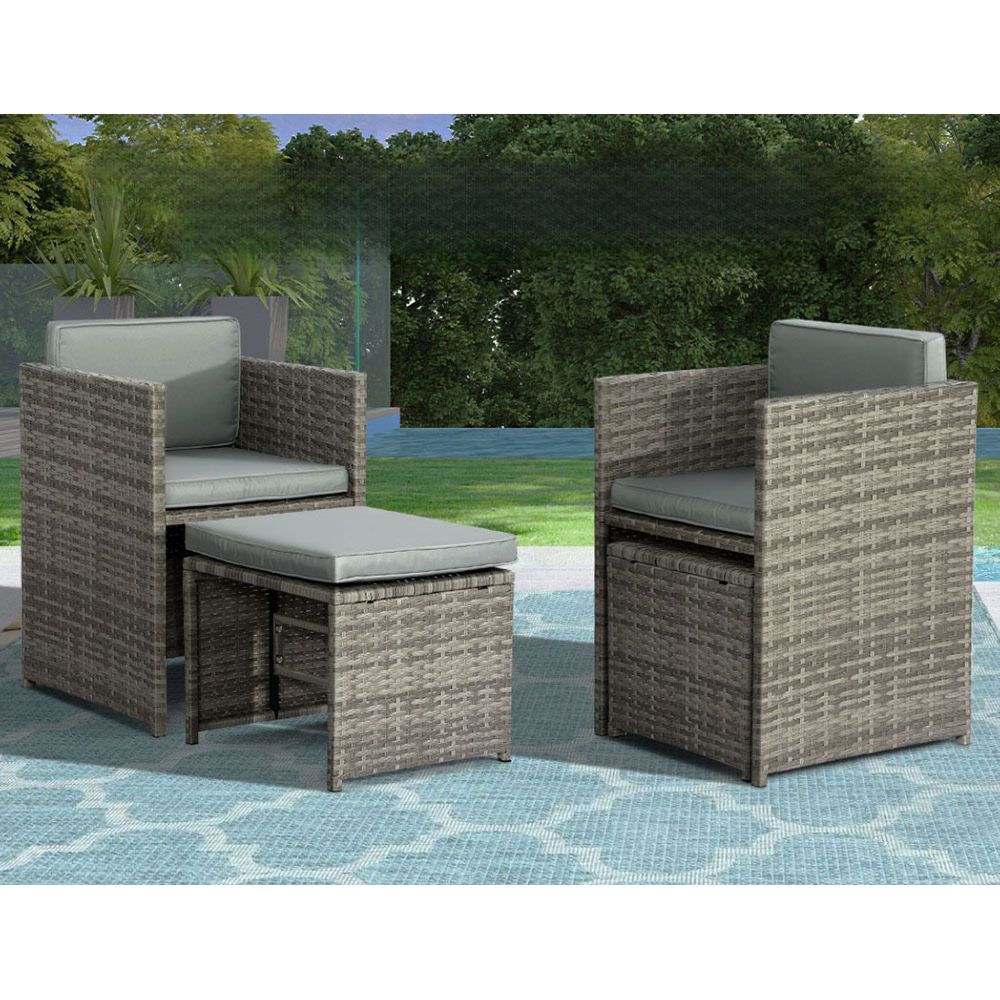 Garden Outdoor Dining Set Table Chairs Patio Furniture Lounge Set - 9pcs