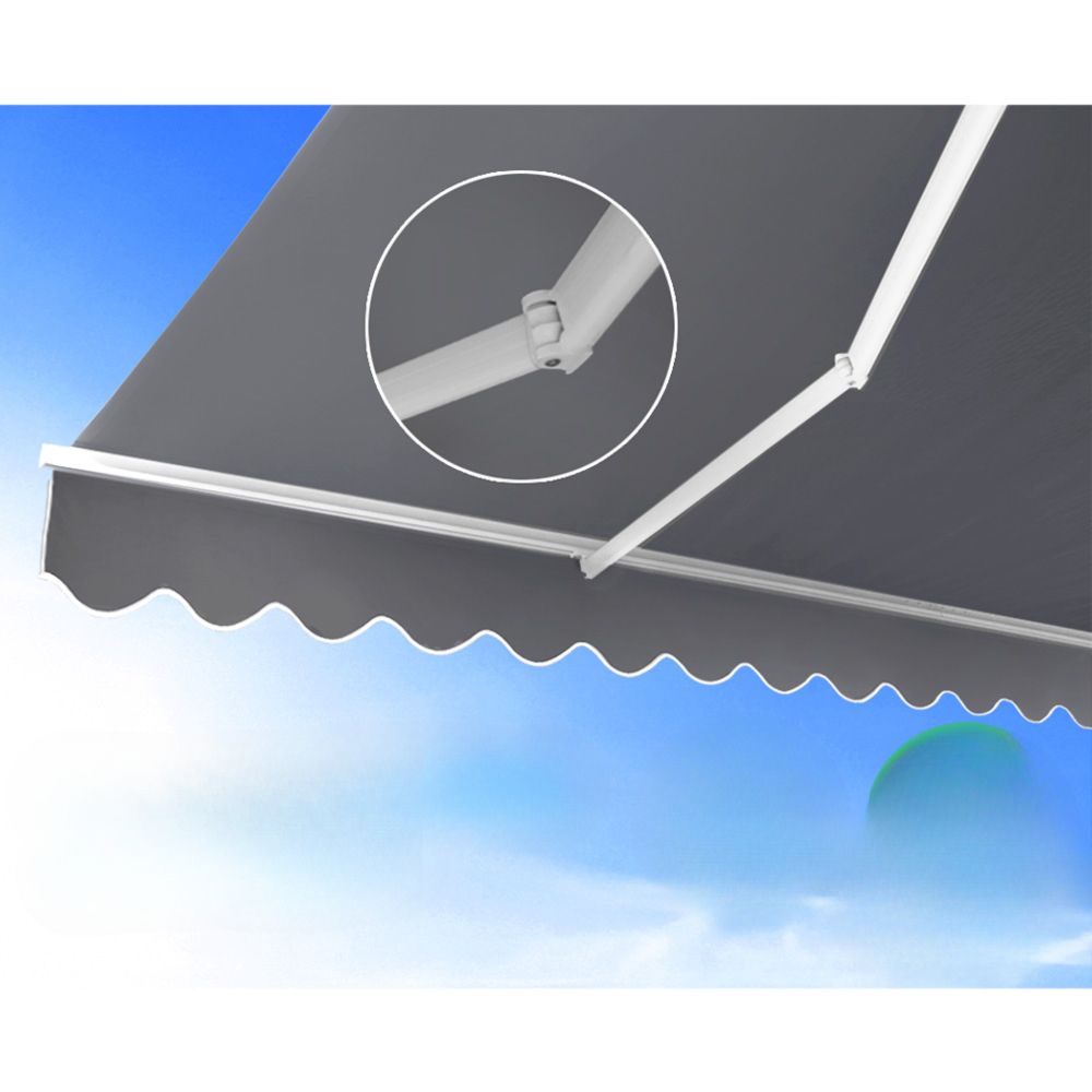 Awning Outdoor Patio Retractable Folding Arm Pearl Grey - 4x2.5m