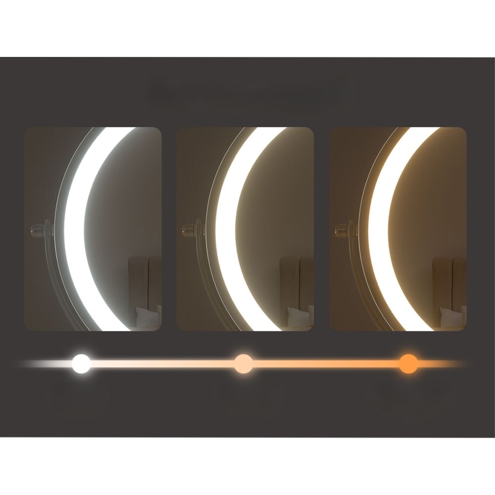 Makeup LED Light Cosmetic Round 360 Rotation Magnifying Mirror - White
