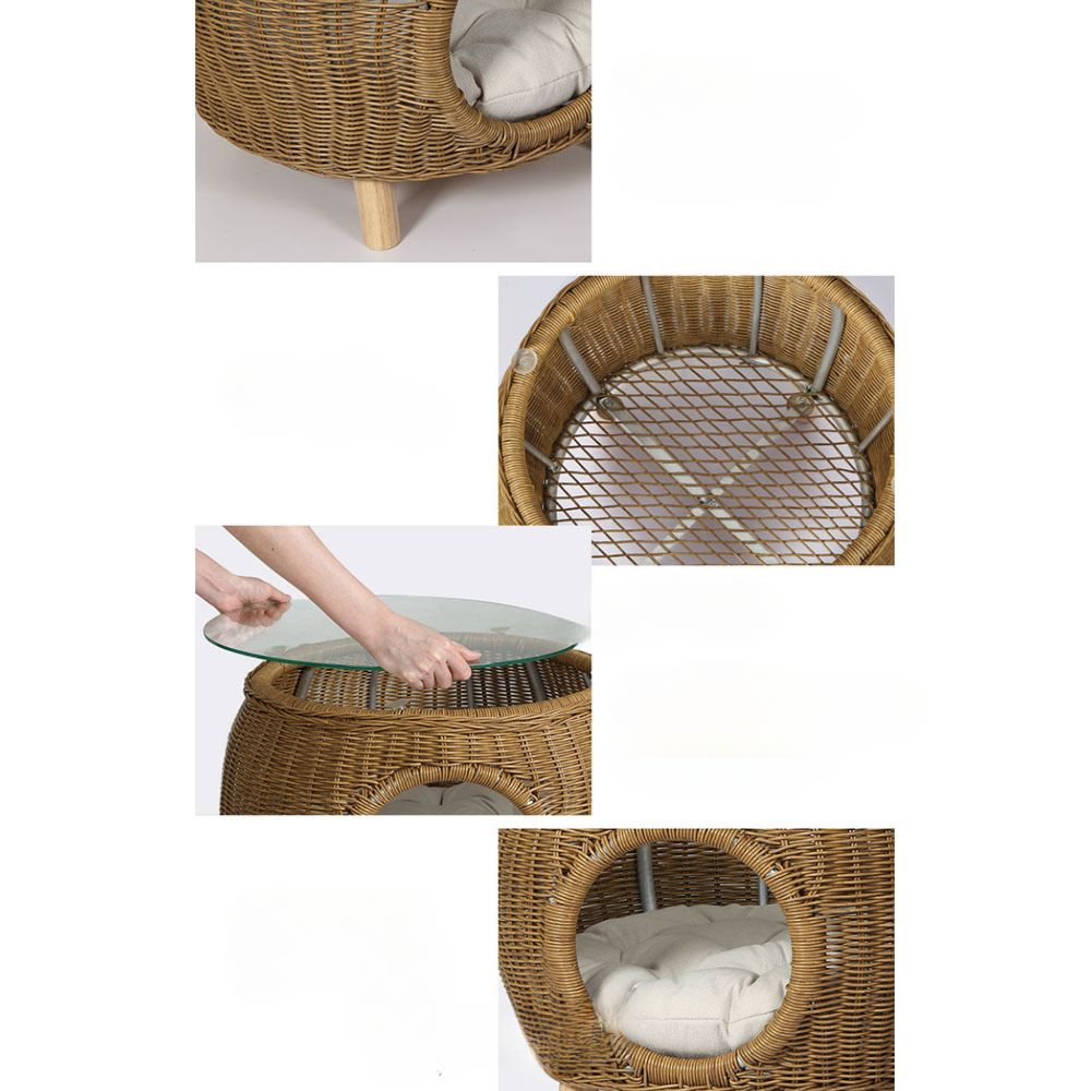 Patio Side Table Coffee Pet Bed Furniture Desk - For Indoor and Outdoor