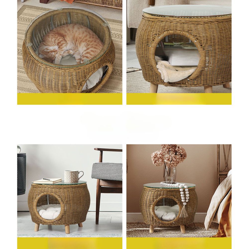 Patio Side Table Coffee Pet Bed Furniture Desk - For Indoor and Outdoor