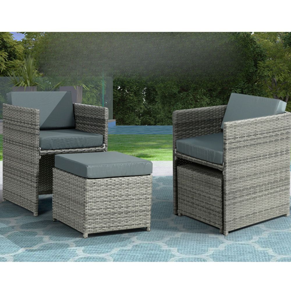 Garden Outdoor Dining Set Table Chairs Patio Furniture Lounge Set - 13pcs