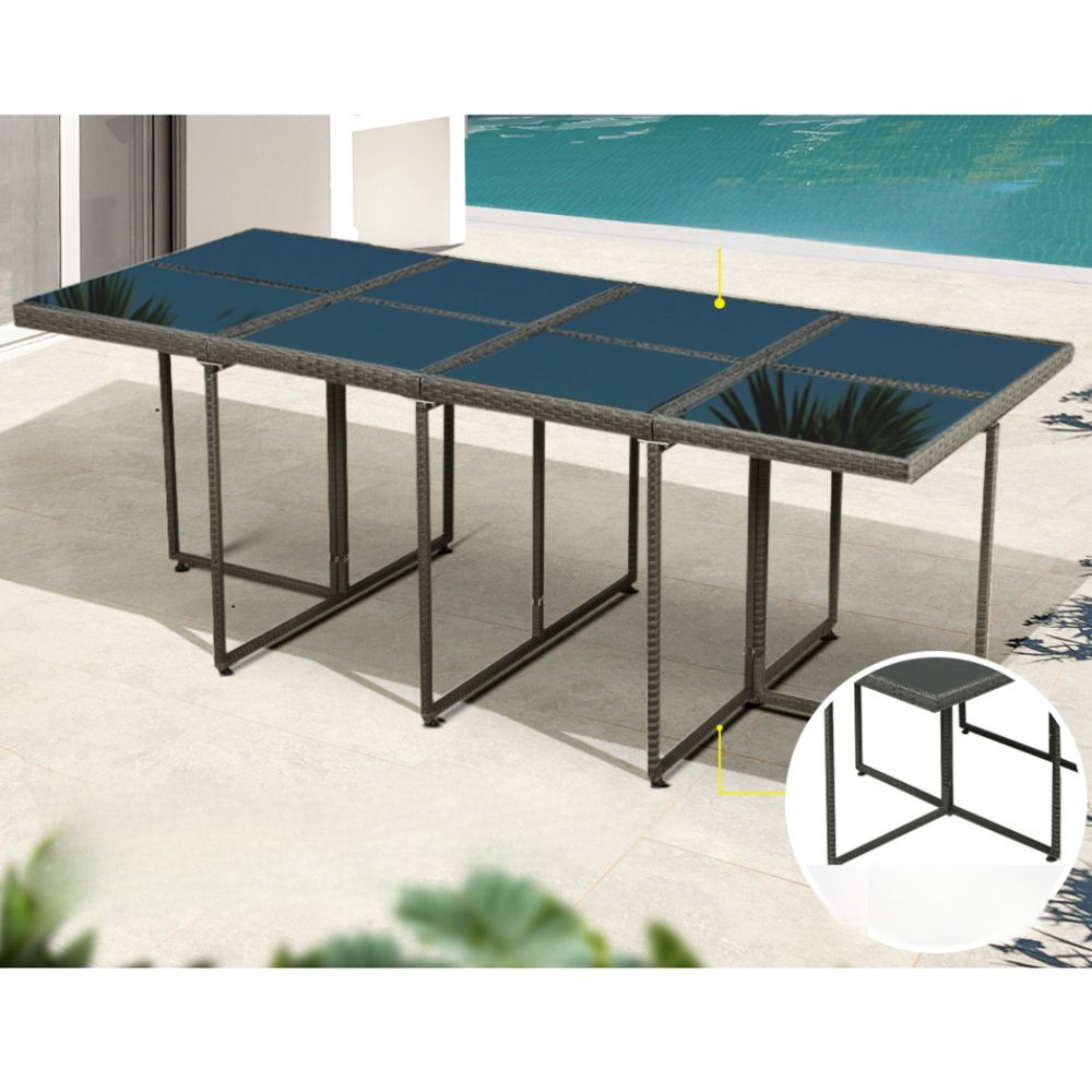Garden Outdoor Dining Set Table Chairs Patio Furniture Lounge Set - 13pcs