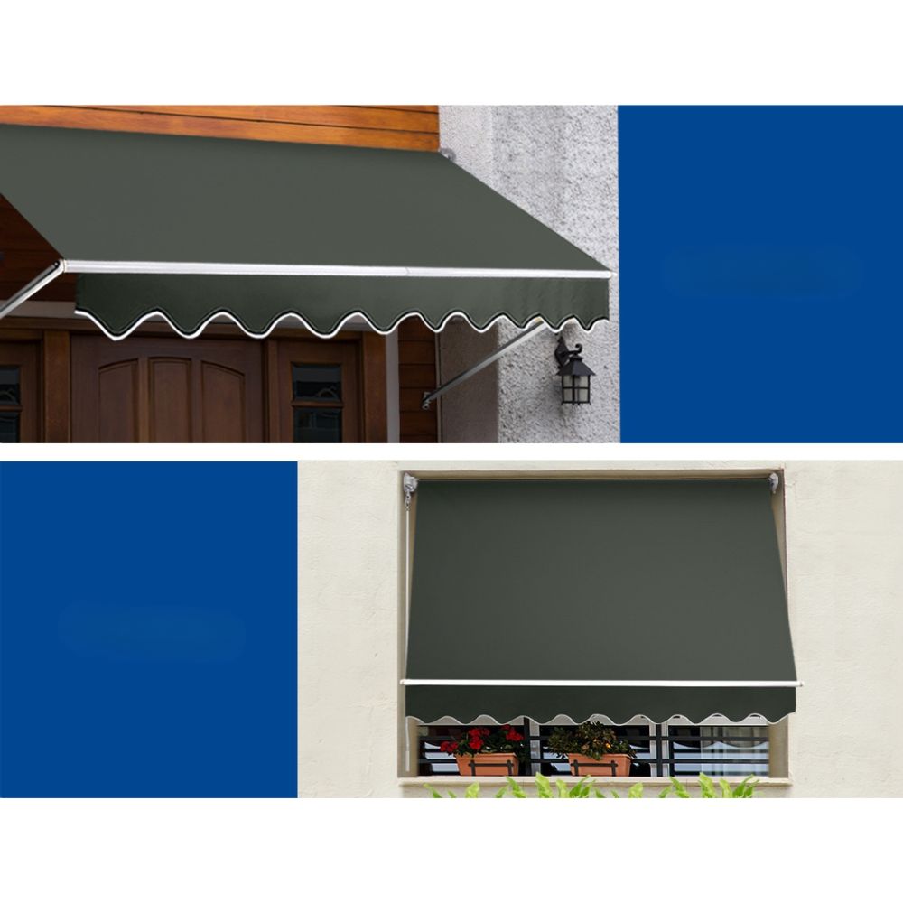 Window Pivot Arm Patio Outdoor Retractable Blinds - 2.4x2.1m