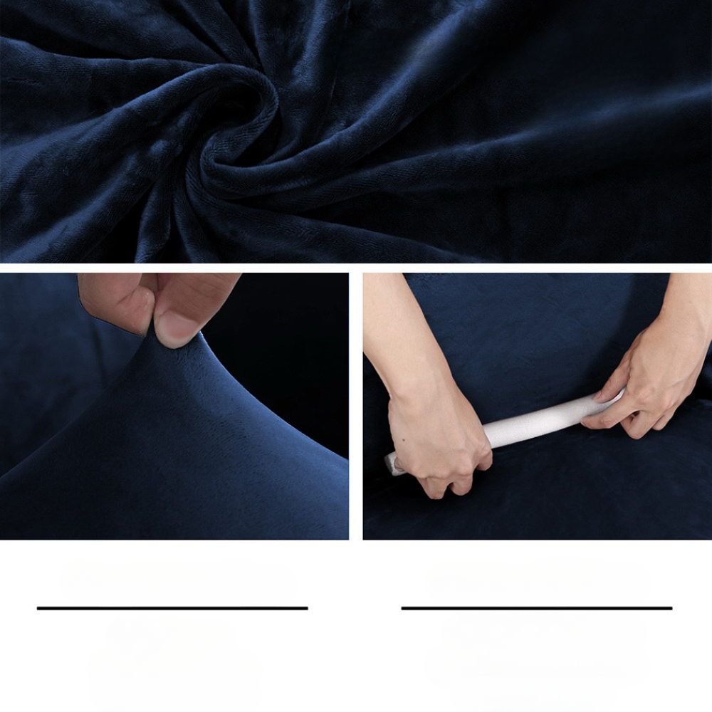 Velvet Sofa Cover Plush Couch Cover Lounge Slipcover 4 Seater Sapphire