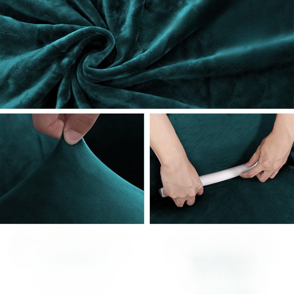 Velvet Sofa Cover Plush Couch Cover Lounge Slipcover 4 Seater Agate Green