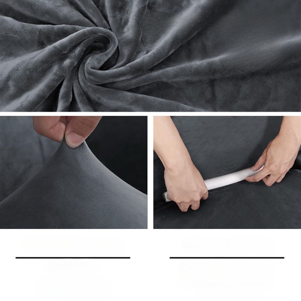 Velvet Sofa Cover Plush Couch Cover Lounge Slipcover 4 Seater Grey