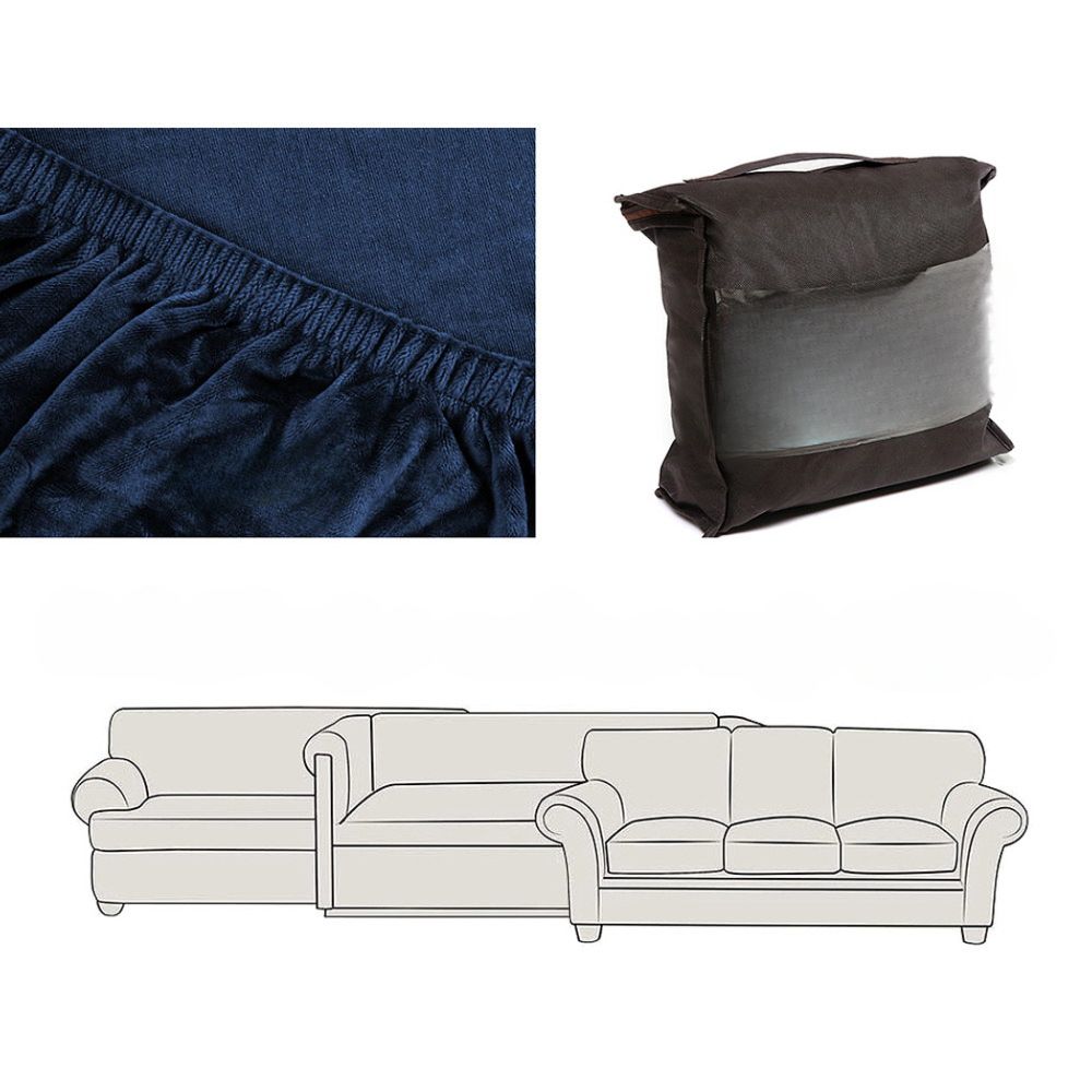 Velvet Sofa Cover Plush Couch Cover Lounge Slipcover 3 Seater Sapphire