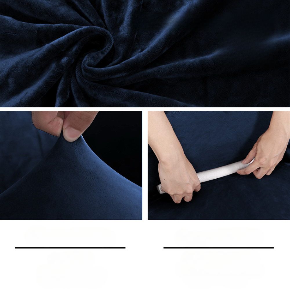 Velvet Sofa Cover Plush Couch Cover Lounge Slipcover 3 Seater Sapphire