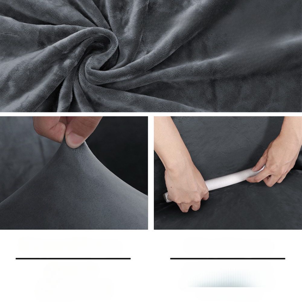 Velvet Sofa Cover Plush Couch Cover Lounge Slipcover 3 Seater Grey