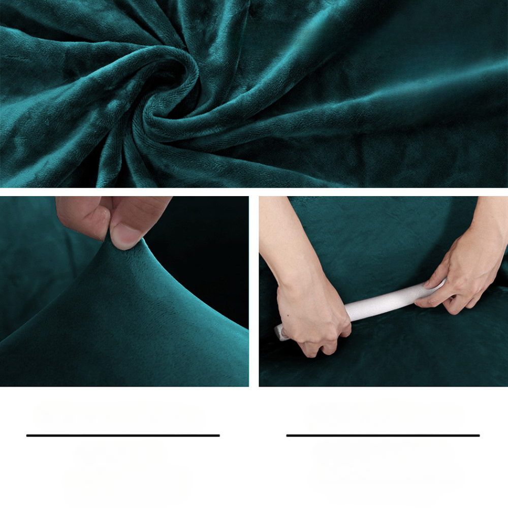 Velvet Sofa Cover Plush Couch Cover Lounge Slipcover 3 Seater Agate Green