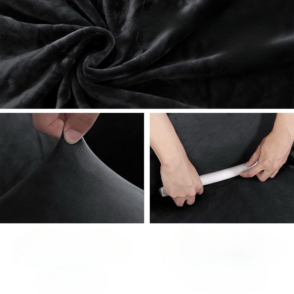 Velvet Sofa Cover Plush Couch Cover Lounge Slipcover 2 Seater Black