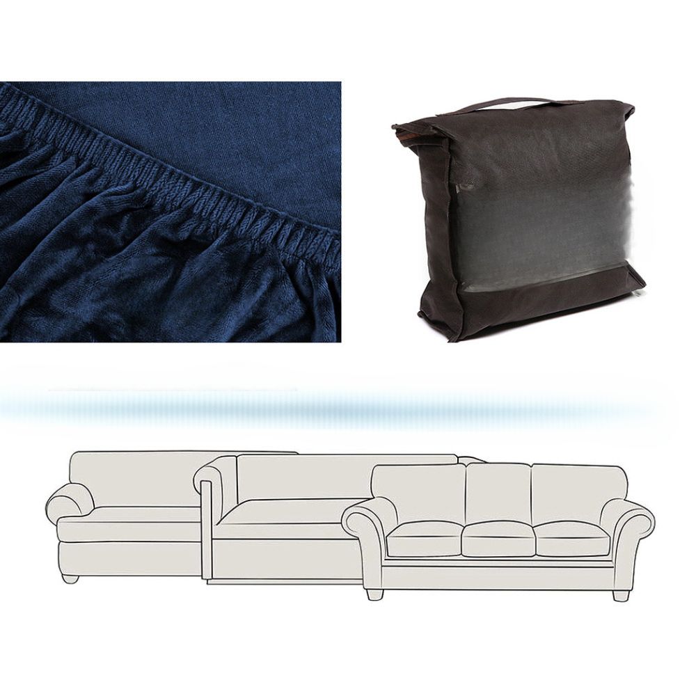 Velvet Sofa Cover Plush Couch Cover Lounge Slipcover 2 Seater Sapphire