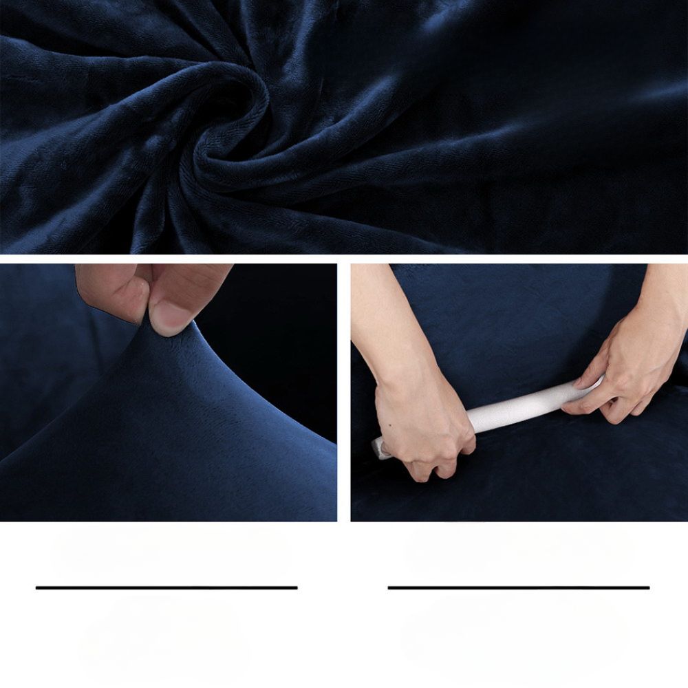 Velvet Sofa Cover Plush Couch Cover Lounge Slipcover 2 Seater Sapphire