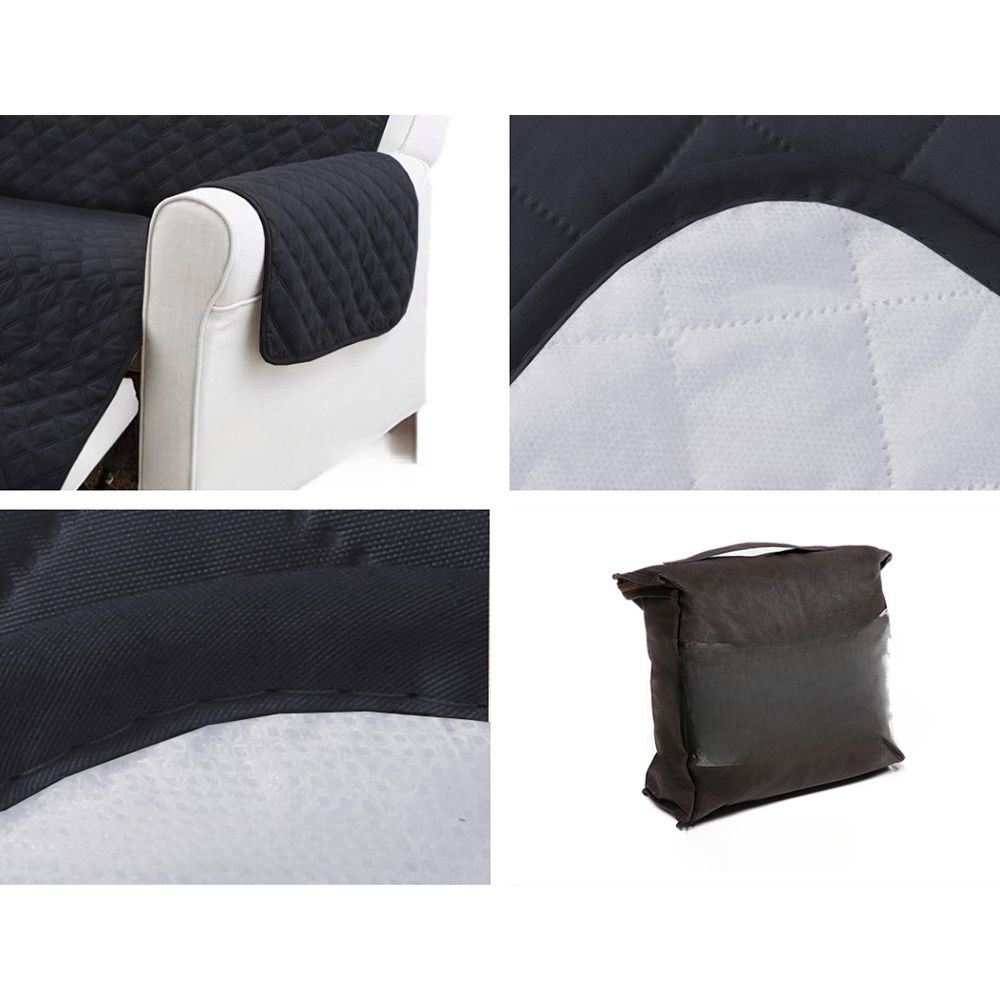 Sofa Cover Quilted Couch Covers Water Resistant 4 Seater Dark Grey