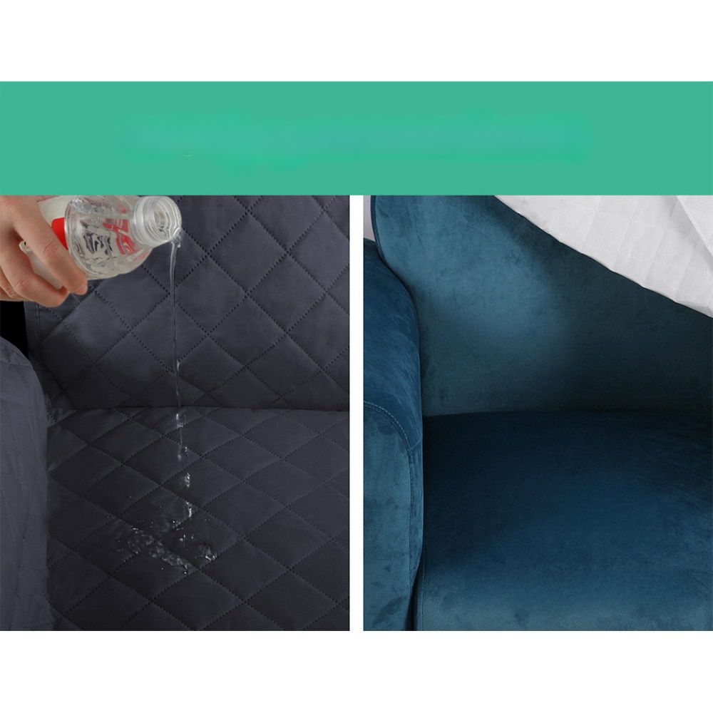 Sofa Cover Quilted Couch Covers Water Resistant 3 Seater Dark Grey