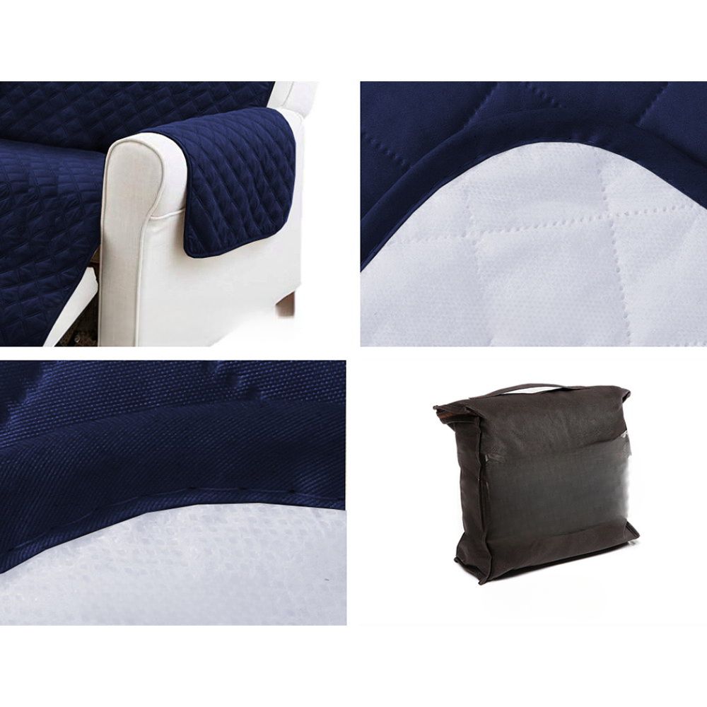 Sofa Cover Quilted Couch Covers 100% Water Resistant 4 Seater Navy