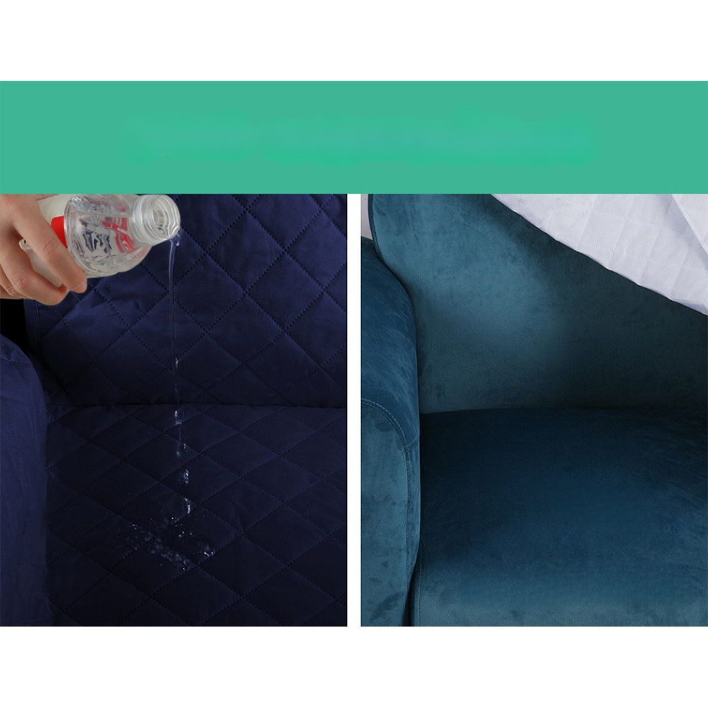 Sofa Cover Quilted Couch Covers 100% Water Resistant 4 Seater Navy