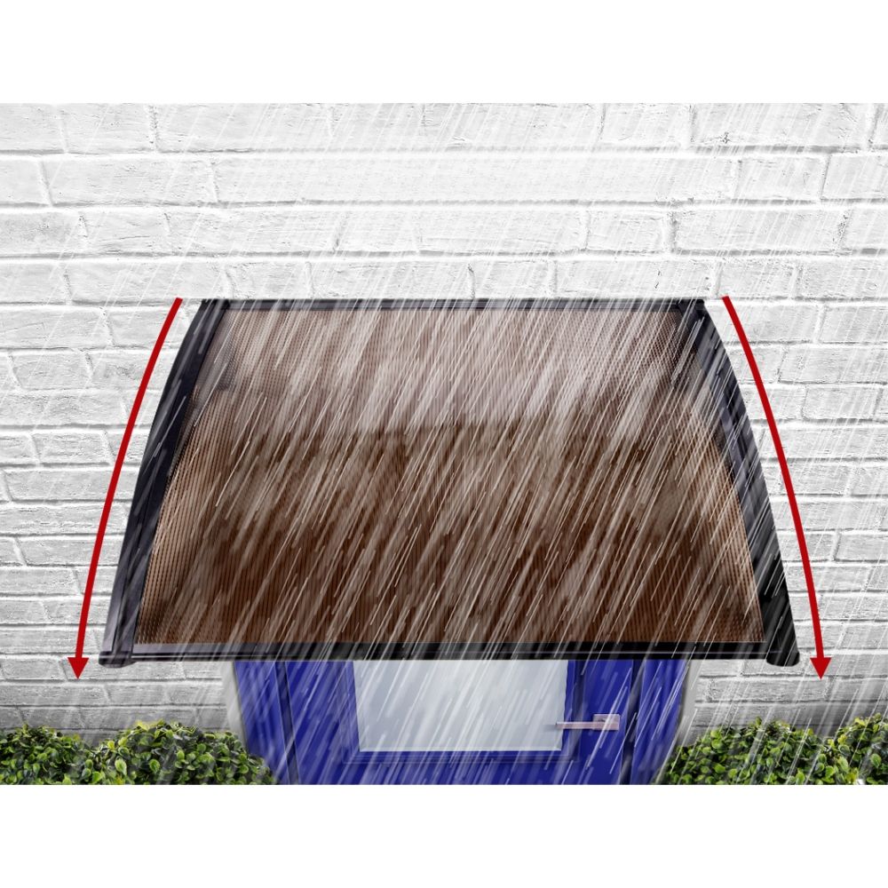 Window DIY Awning Outdoor Patio Sun Shield Brown - 1x2.4m