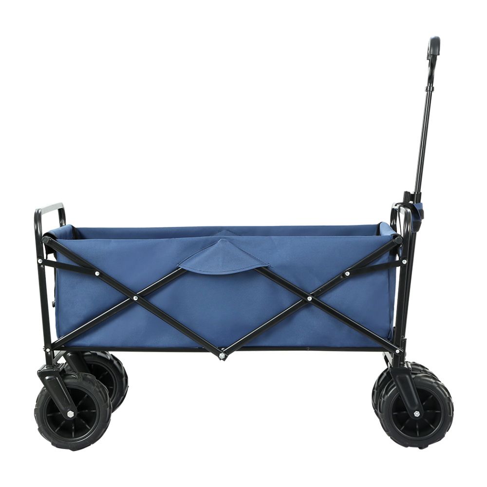 Foldable Wagon Trolley Cart Beach Outdoor Garden Collapsible  - Blue