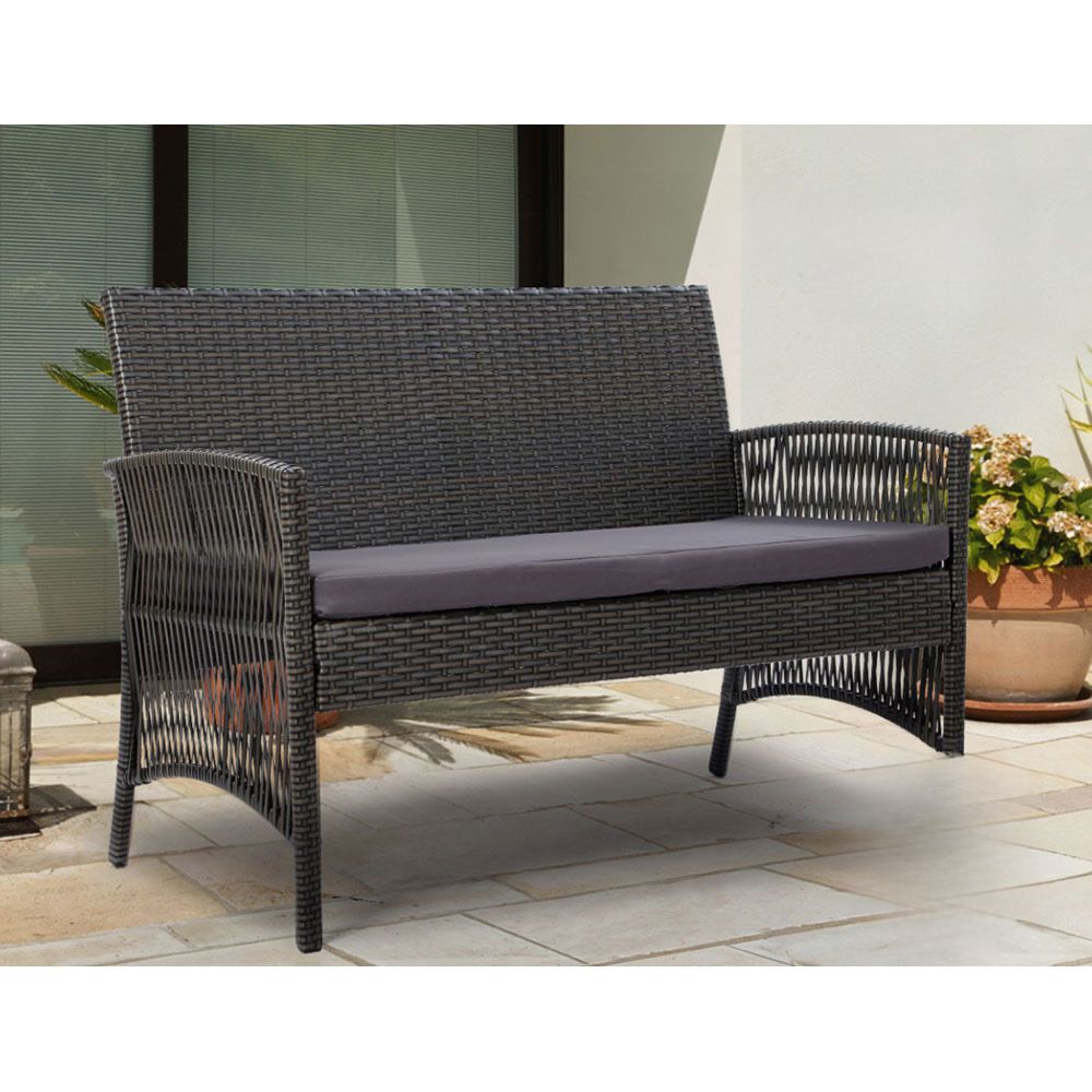 Outdoor Furniture Rattan Patio Lounge Dining Set - 4pcs