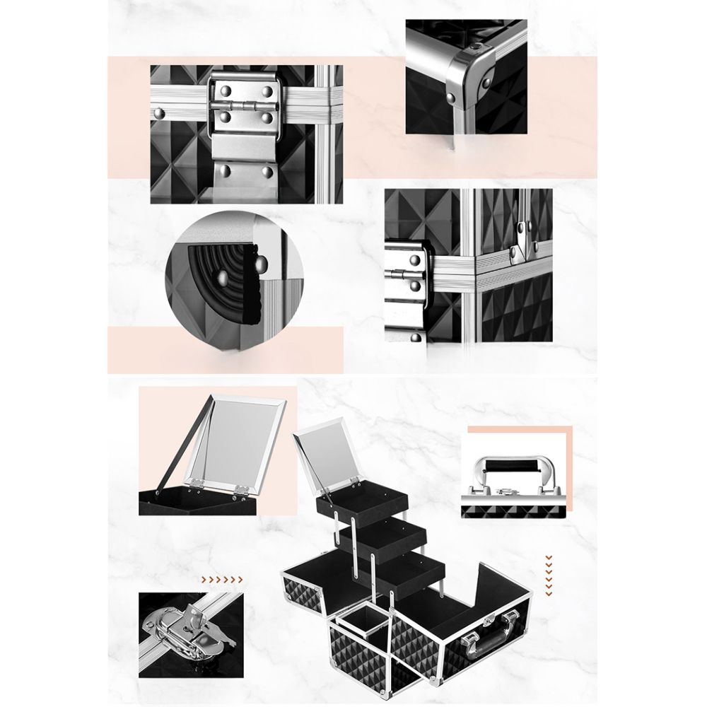Makeup Beauty Case Organiser Travel Cosmetic Storage - 27x19.5x27.5cm