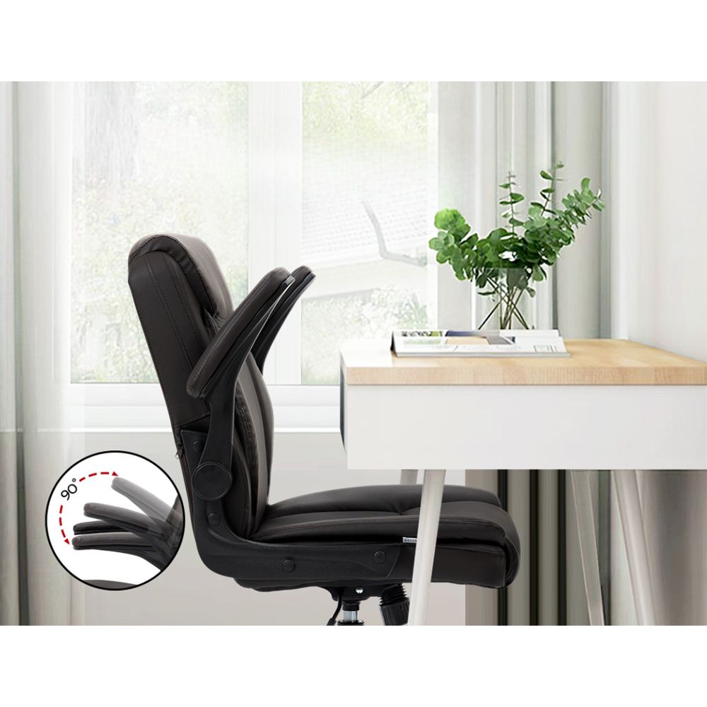 Office Chair Gaming Computer Executive Chairs Leather Tilt Swivel Brown
