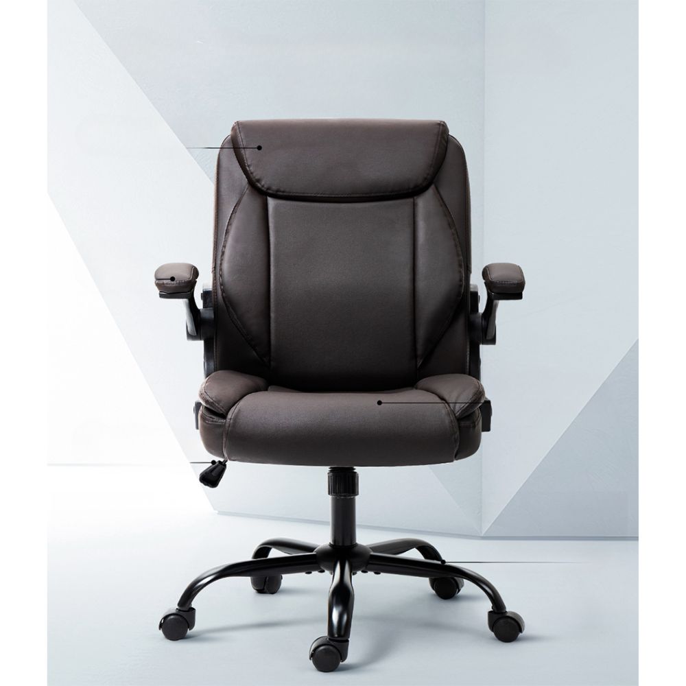 Office Chair Gaming Computer Executive Chairs Leather Tilt Swivel Brown