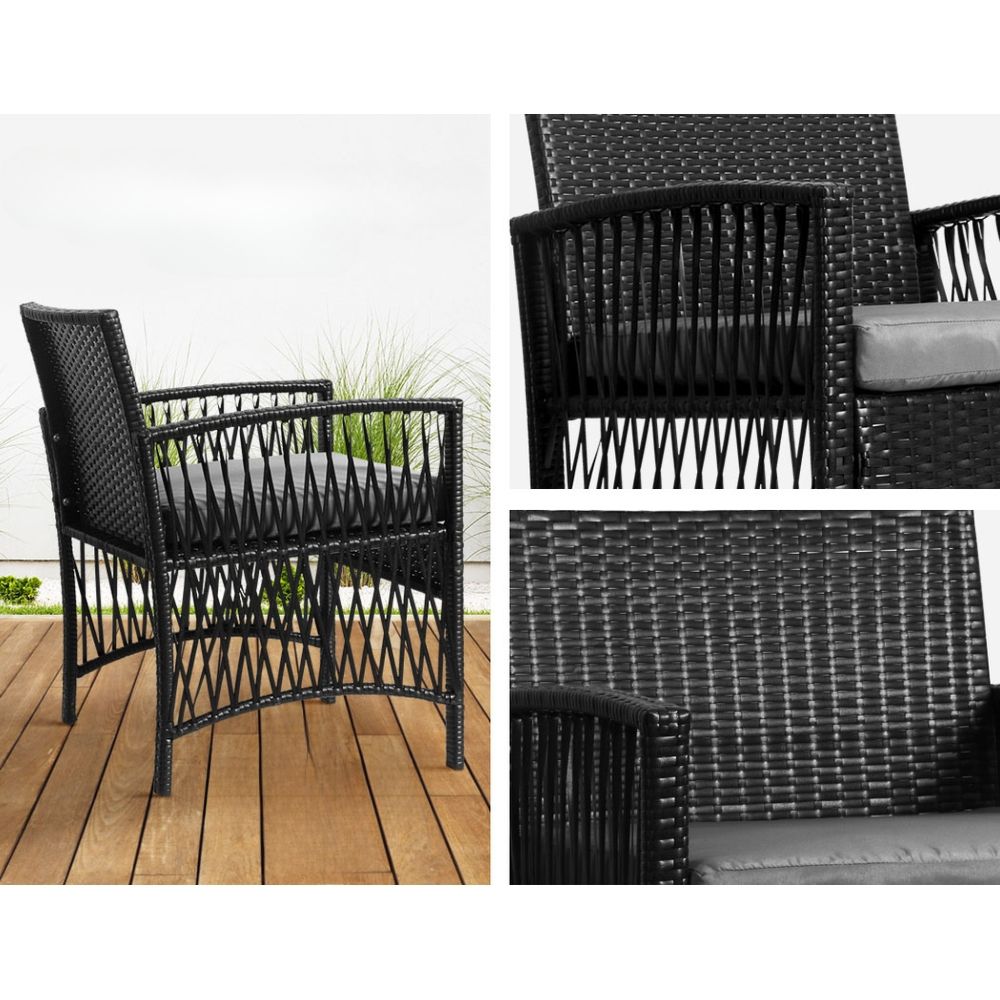 Patio Furniture Outdoor Bistro Dining Chairs Set - 3 Piece