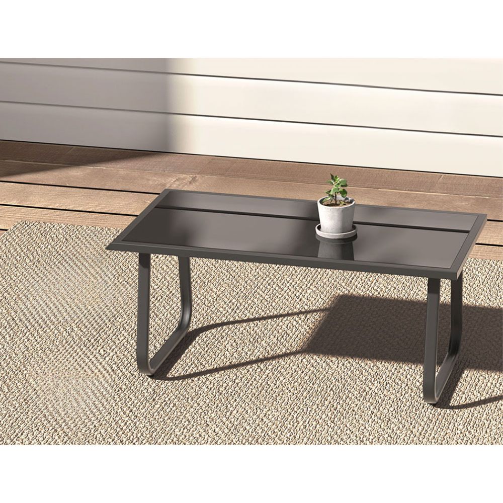 Outdoor Garden Patio Furniture Sofa Table Chair Lounge Set - Black