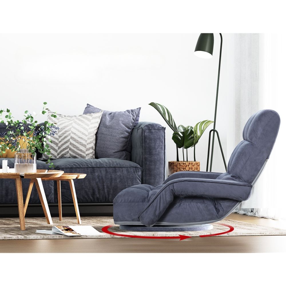 Floor Sofa Bed Lounge Chair Recliner Chaise Chair Swivel Charcoal