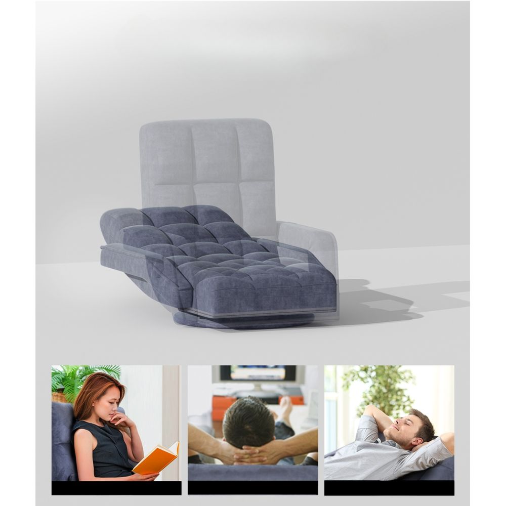 Floor Sofa Bed Lounge Chair Recliner Chaise Chair Swivel Charcoal