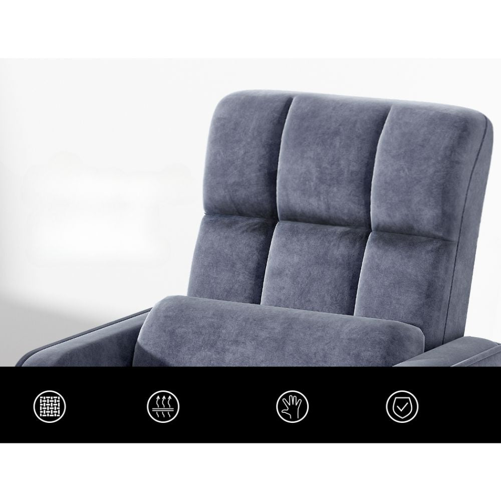 Floor Sofa Bed Lounge Chair Recliner Chaise Chair Swivel Charcoal