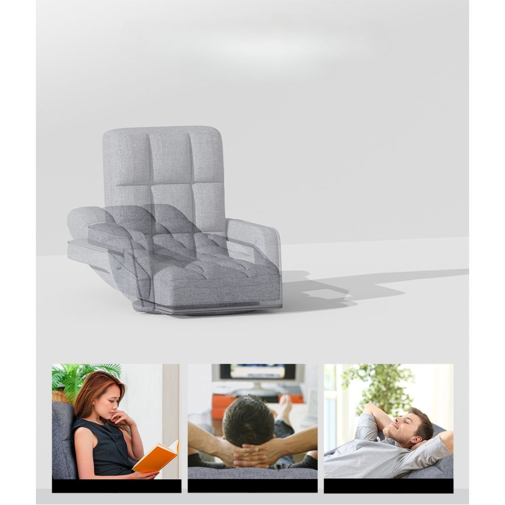 Floor Sofa Bed Lounge Chair Recliner Chaise Chair Swivel Grey