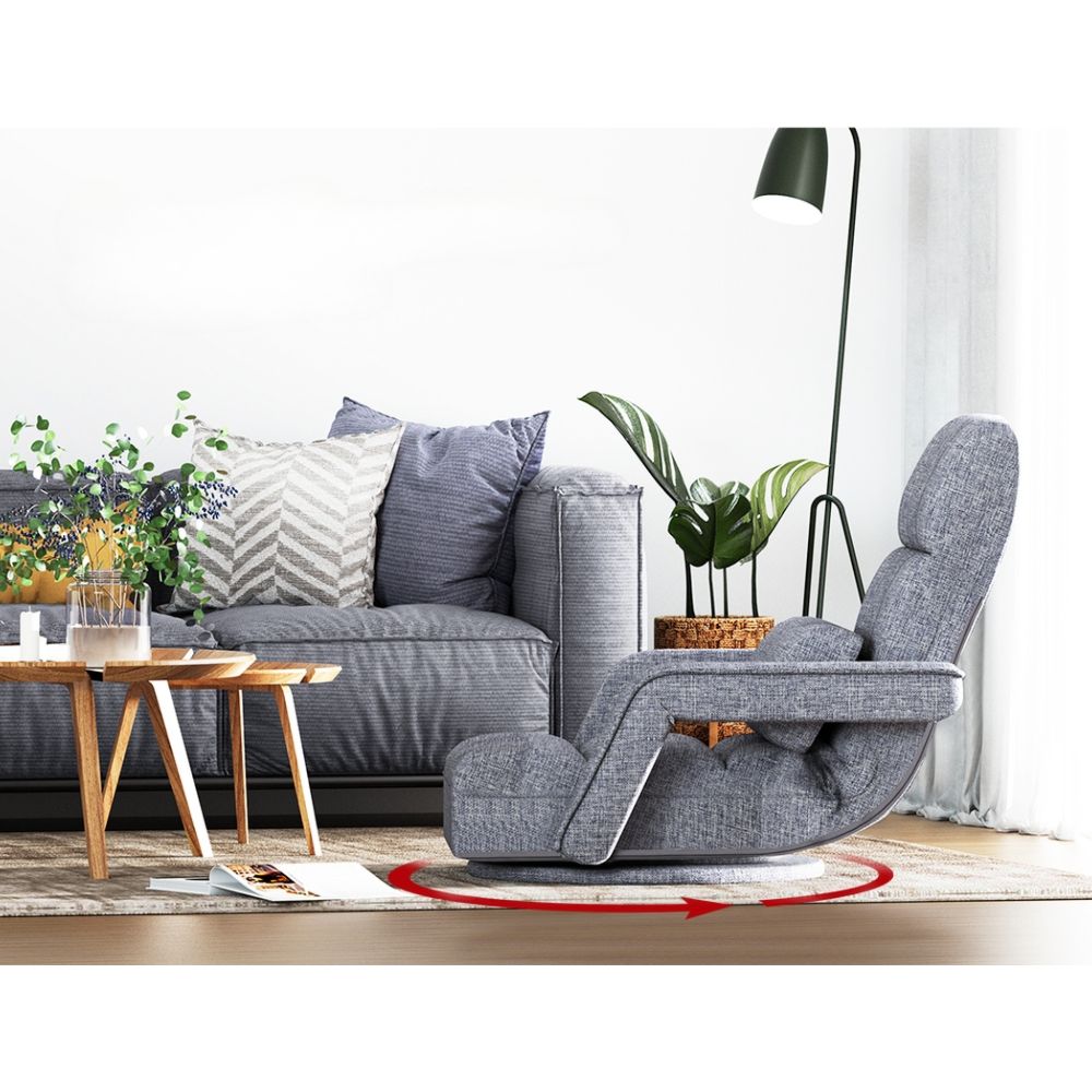 Floor Sofa Bed Lounge Chair Recliner Chaise Chair Swivel Grey