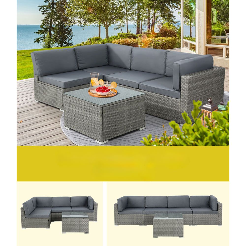 Outdoor Furniture Sofa  Table Chairs Lounge Set- 5 Piece
