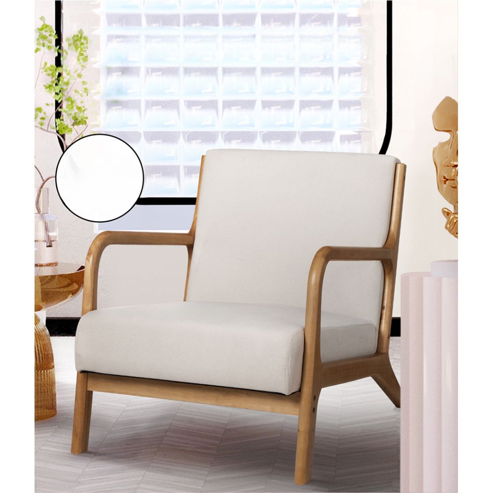 Armchair Lounge Chair Accent Armchairs Couch Sofa Bedroom Beige Wood