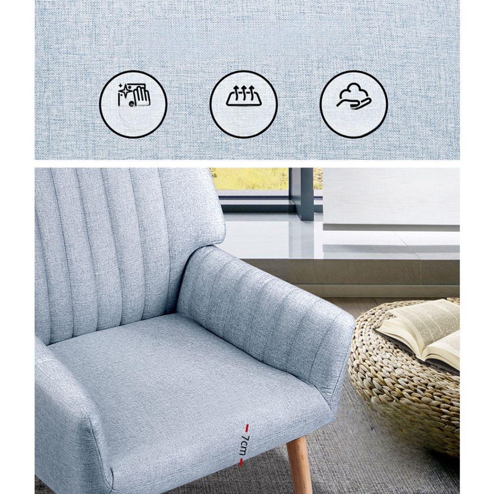 Armchair Lounge Chair Armchairs Accent Fabric Blue Grey