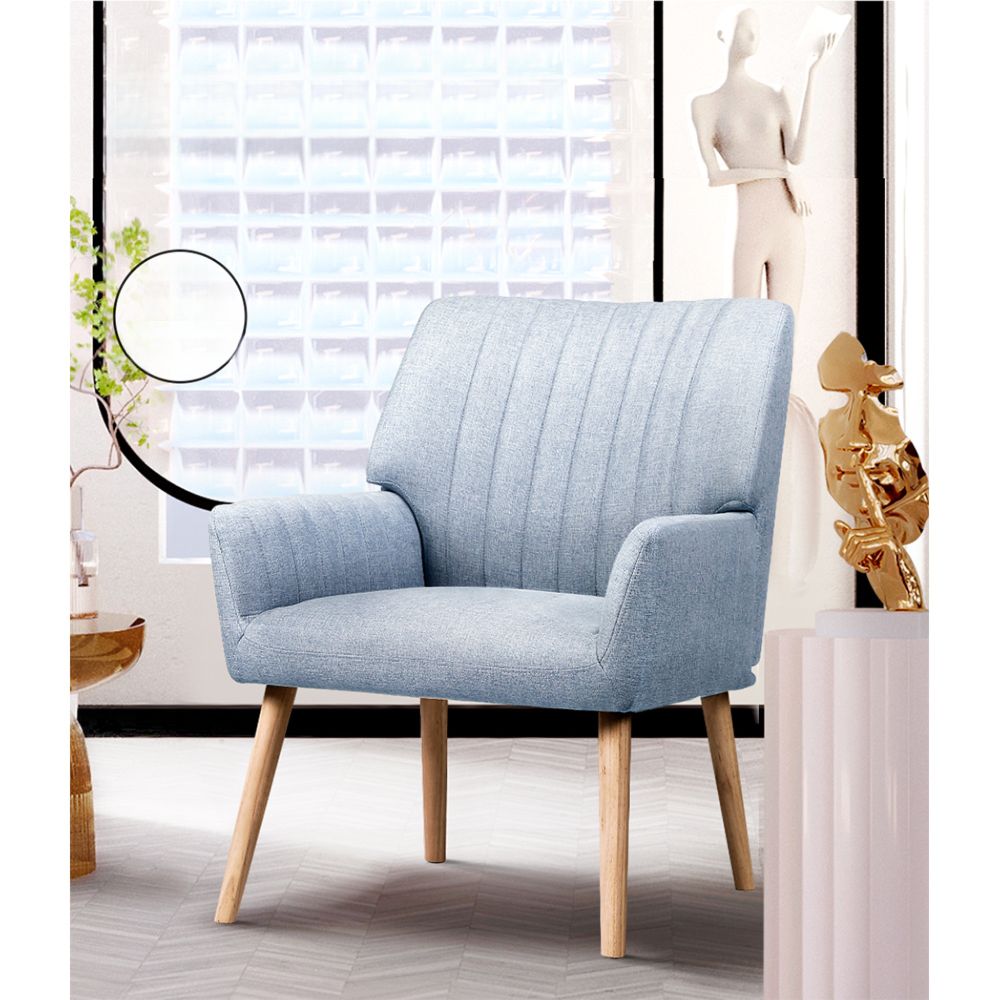 Armchair Lounge Chair Armchairs Accent Fabric Blue Grey