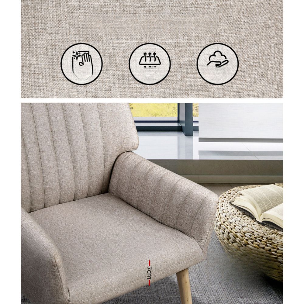 Armchair Lounge Chair Armchairs Accent Chairs Sofa Couch Fabric Beige