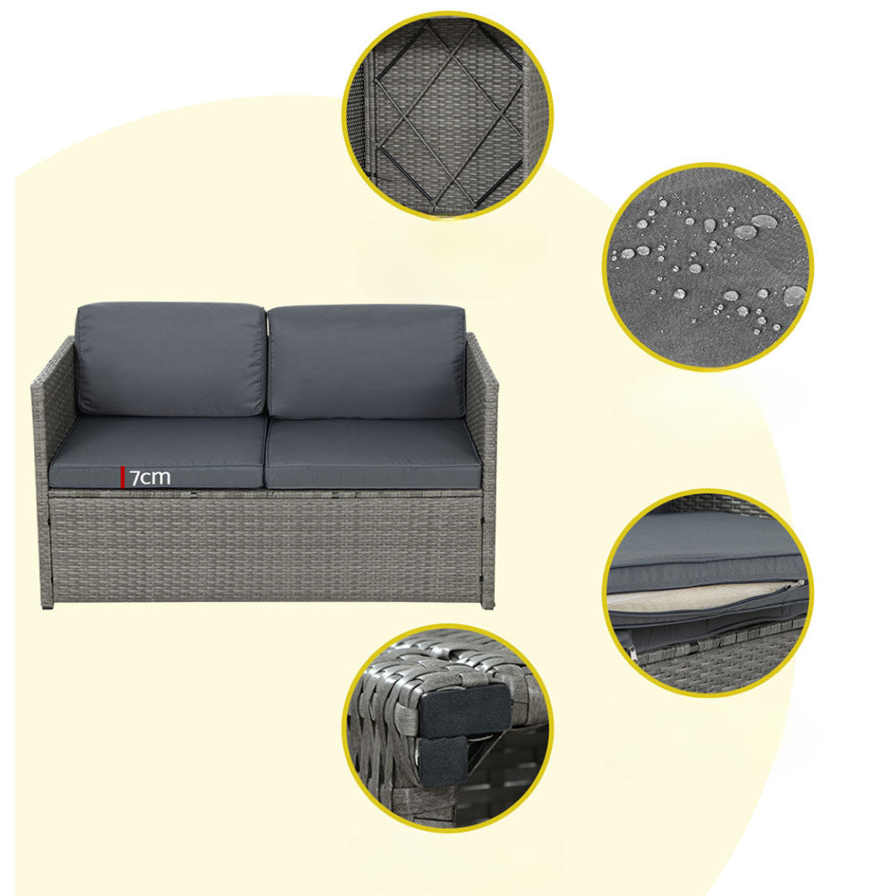 Outdoor Furniture Sofa  Table Chairs Lounge Set- 4 Seater