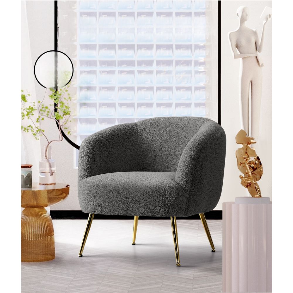 Armchair Lounge Chair Accent Chairs Arm Armchairs Sherpa Boucle Charcoal