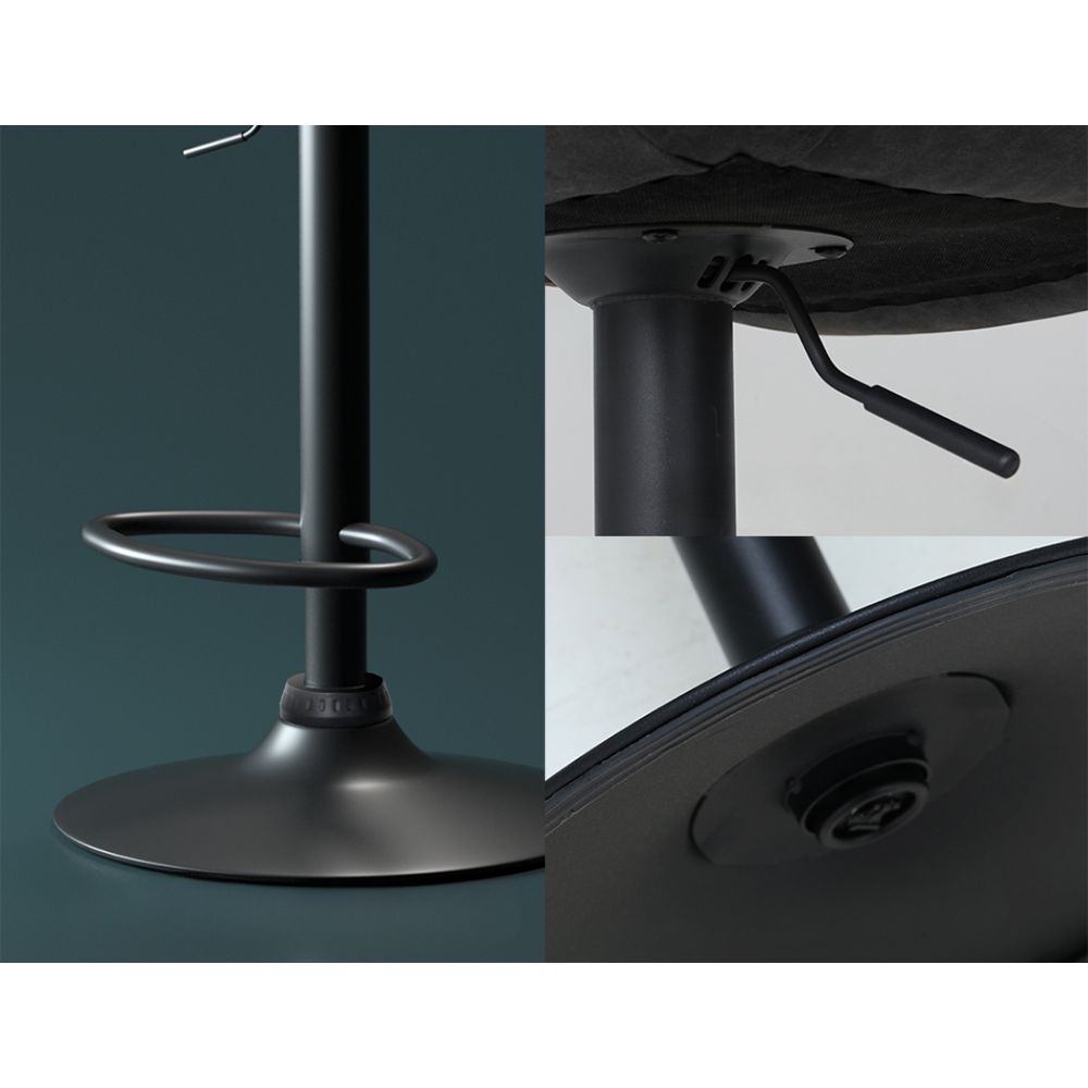 Set of 2 Bar Stools Kitchen Stool Chairs Metal Barstool Dining Chair Black