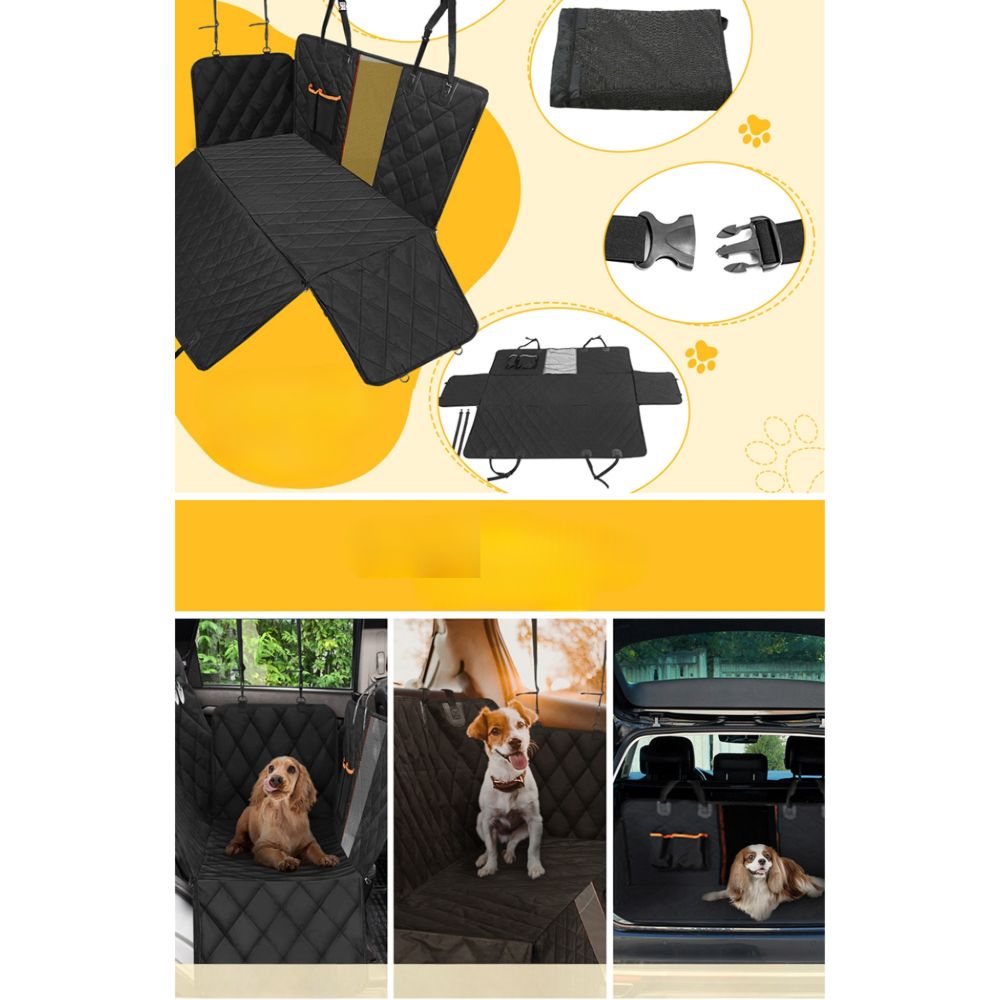 Pet Car Seat Dog Hammock Back Waterproof Belt Non Slip Mat - Black